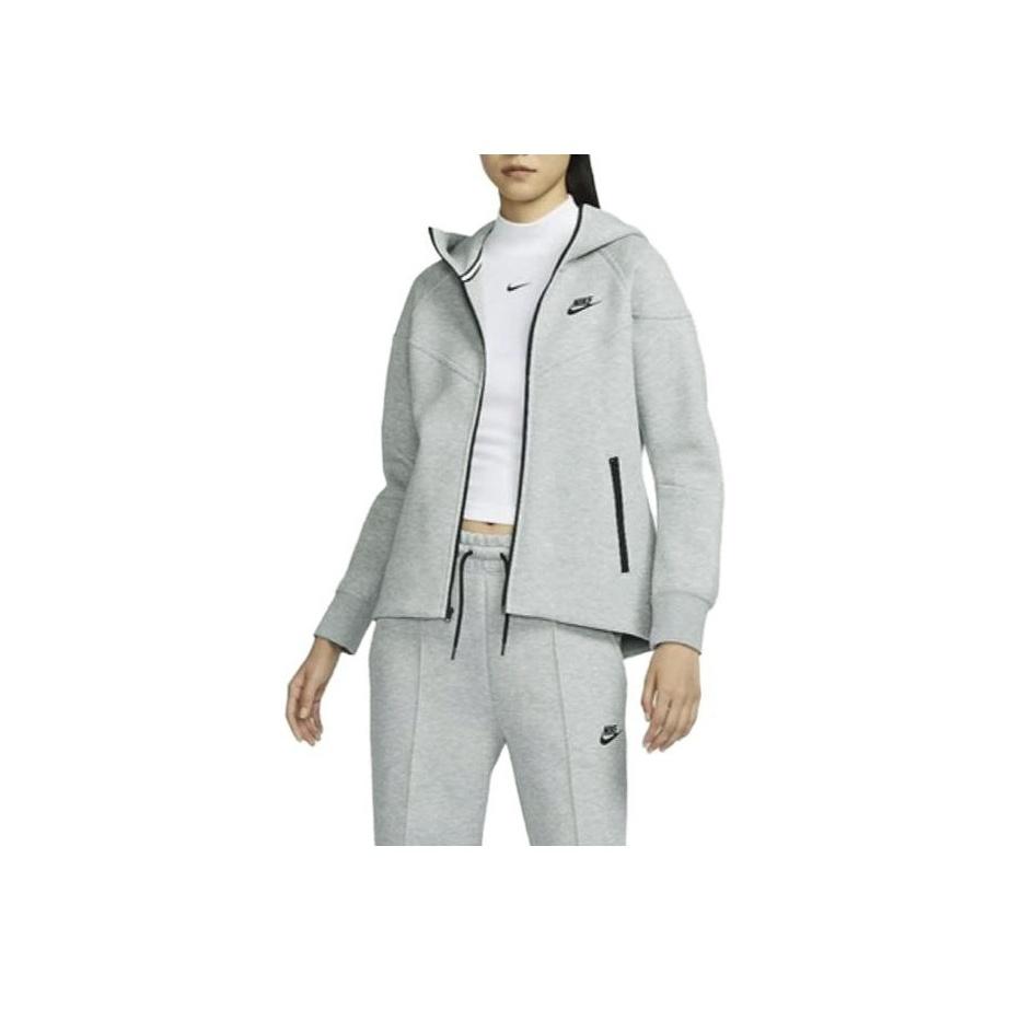 Nike Color-Block Hooded Casual Loose Jacket Women Outerwear Grey FB8339-063