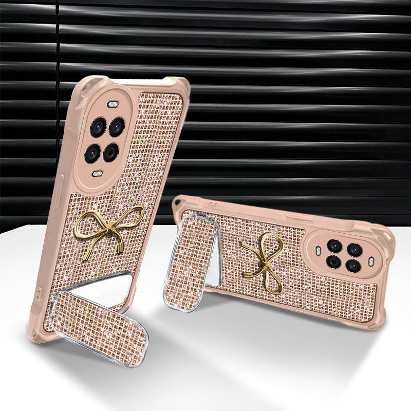 The bow is suitable for Huawei nova15 mobile phone case nova14 bracket nova13/12 lanyard 10/11 anti-drop case.