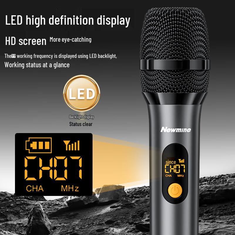 Newman MC110 UHF Wireless Microphone with Lithium Battery for KTV, Singing, Hosting, Speech, and Conference Sound Amplification.