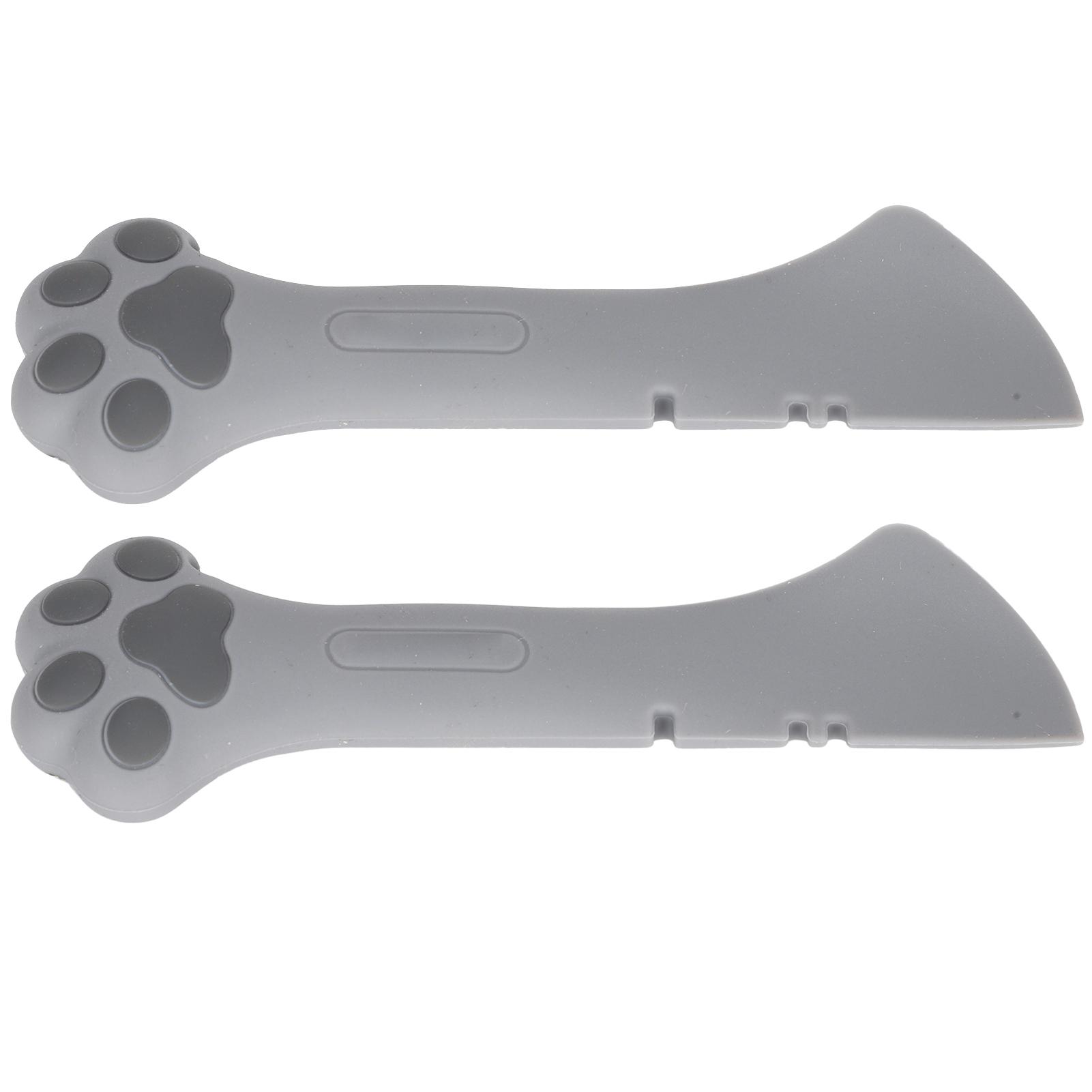 

2pcs Multifunction Pet Cat Paw Can Opener Food Spoon Silicone Lightweight Washable for CatGray серый