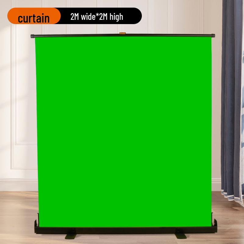 Portable Pull-Down Green Screen: Thick, Liftable, Telescopic Background for Keying and Live Streaming