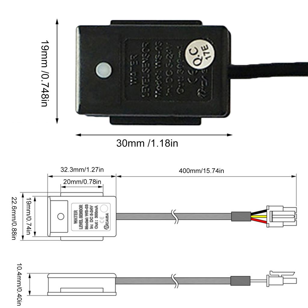 Contactless Water Level Sensor Liquid Level Sensors Side Mount Horizontal Water Level Sensor External Water Level Monitoring