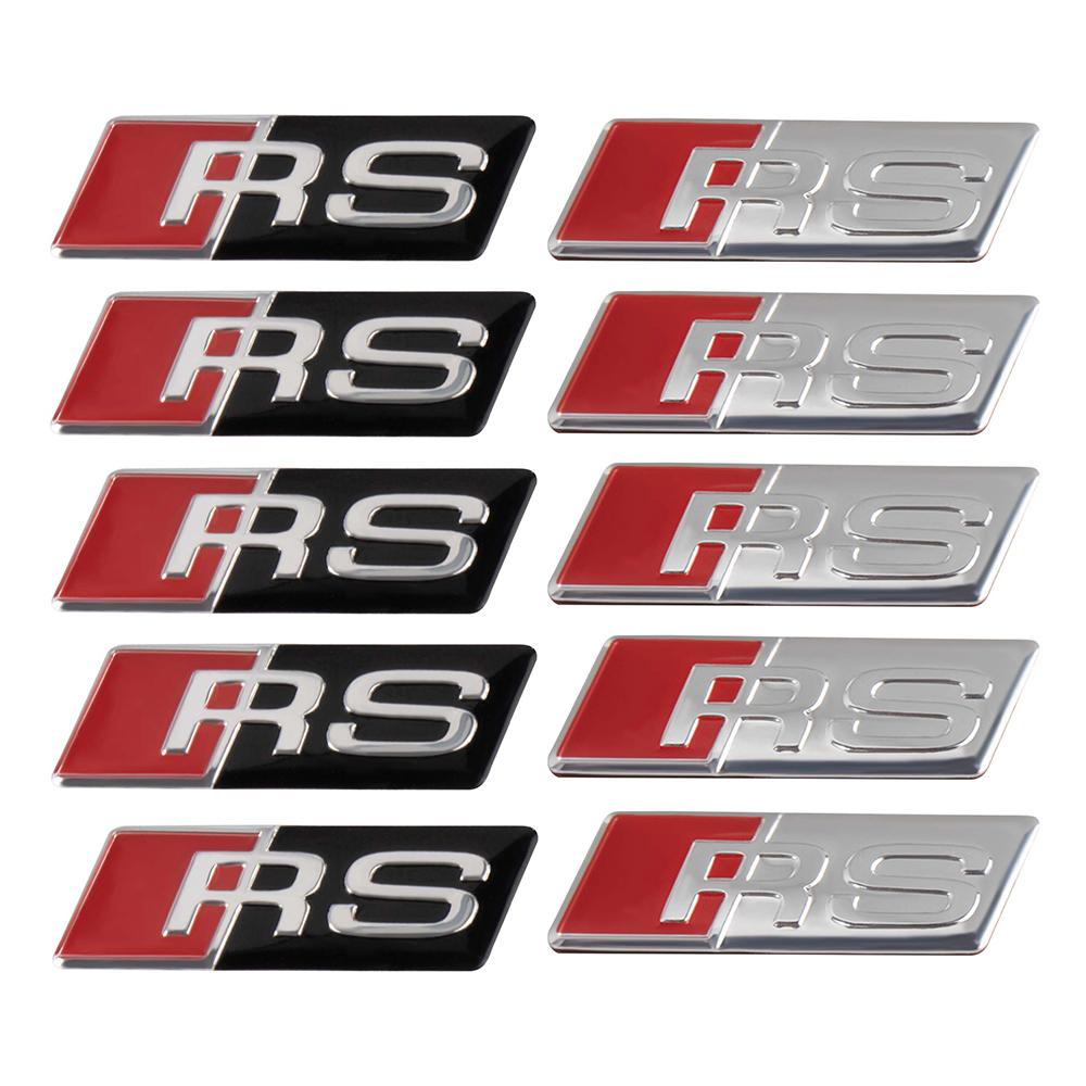 2026 2/5/10Pcs Car RS Sline Badge Steering Wheel Sticker Accessories for Audi Sline A4 B7 B8 B9 A3 8P 8V 8L A5 A6 C6 C5 C7 A1 Q2 Q3