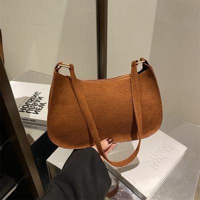 Design Single Shoulder Underarm Bag Women'S Tide Korean Winter Fashion Texture Foreign Style Crescent Bag