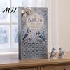 Ice Blue Jay Ornament Advent Calendar, 24-Day Winter Garden Countdown Box Wonderland Decorations with Acrylic 2D Ornaments, Christmas Tree Hanging