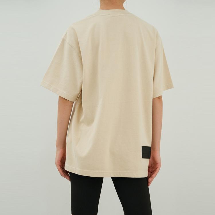 We11done Washed Logo T-Shirt Ivory Unisex Tops Cream WD-TT8-20-107-U-IV