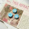 Blue Beaded Flower Bear Bracelet - Cute Alloy DIY Jewelry Accessory