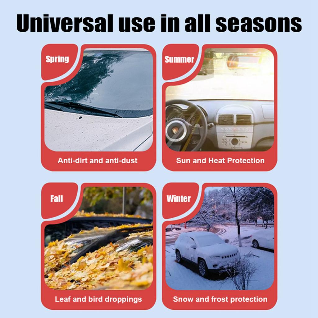 Windshield Cover for Ice and Snow Car Cover Waterproof All Weather Magnetic Windproof Fireproof Windshield Sun Shade