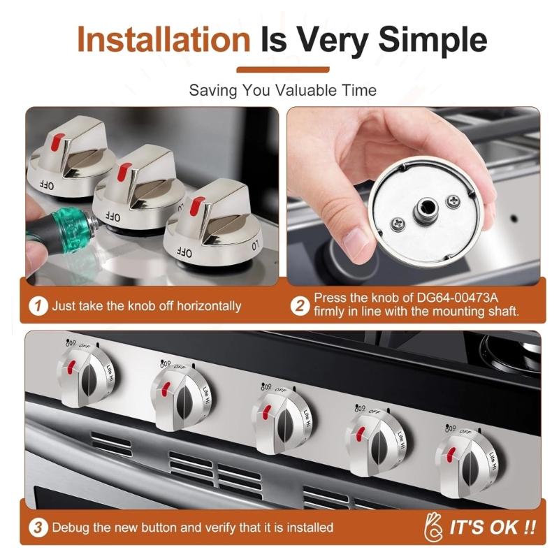 Two Pack Cooking Benches knobs Knobs Fit Electric Ranges Models NE63T8111SS/AA NE63T8311SS/AA Daily Use