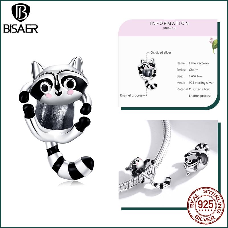 BISAER Plata 925 Encanto Lindo Perro Cuentas Perro Salchicha Mascota Animal Colgante Chapado en Platino Apto Mujeres Pulsera DIY Joyería Fina