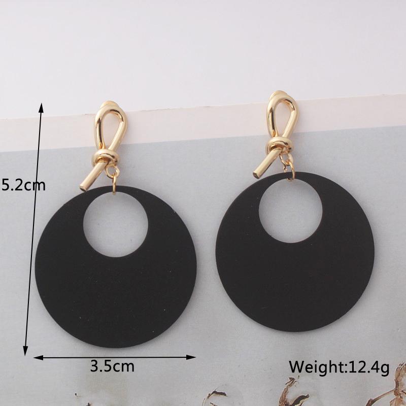 Neue Europäische Ovale Hängende Ohrringe Punk Gewickelte Metall Ohrringe für Frauen Bunte Lange Ohrhänger Große Runde Ohrringe aretes