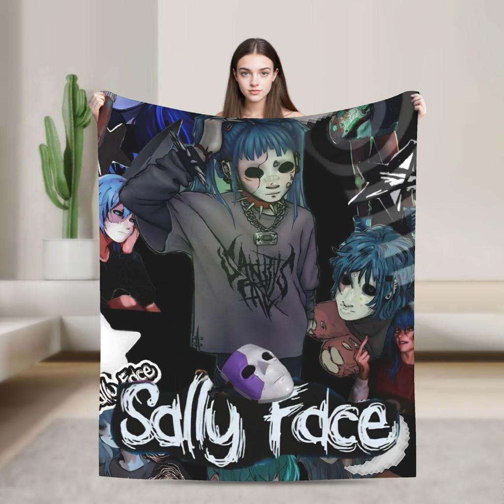 Sally Face Deken Zacht Straat Trend Pluche Plaid Deken Voor Jongen Meisje Slaapkamer Flanellen Sprei Bedhoes