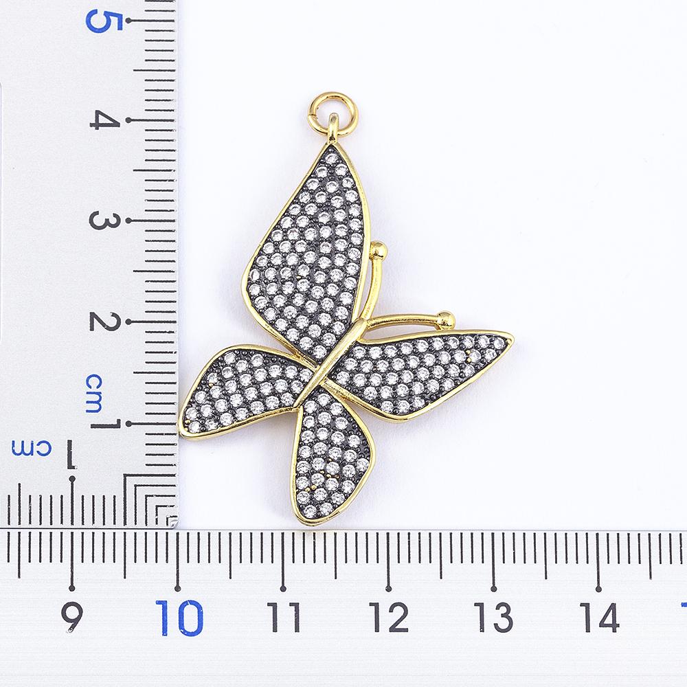 A zircon lucky butterfly pendant necklace for women crystal inlaid shiny temperament jewelry party gift