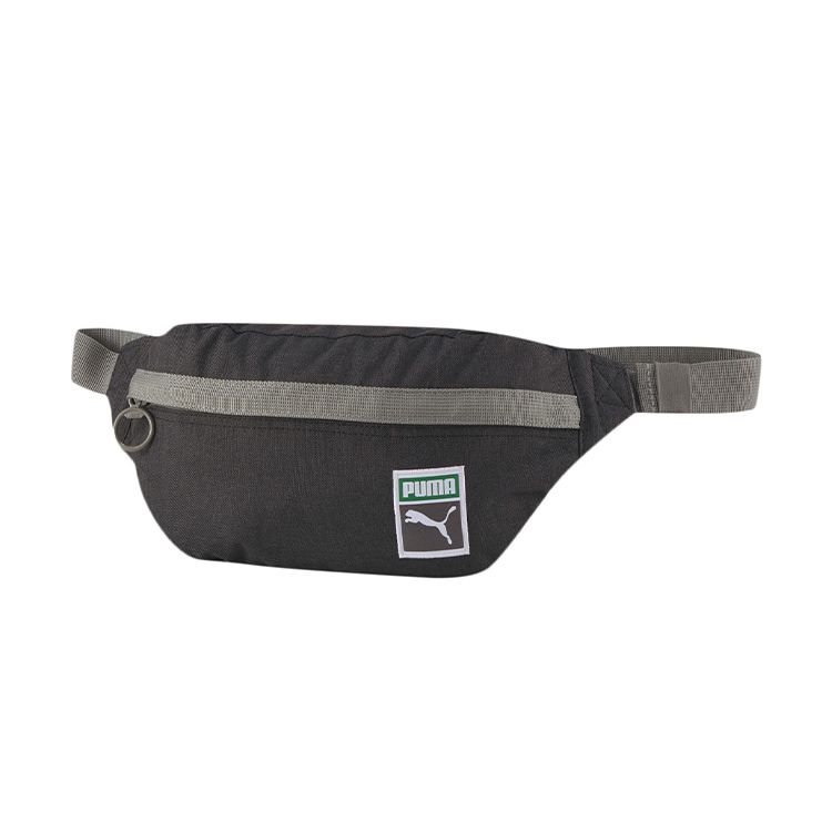 Puma Originals Waist Bag Retro Logo Pattern Fabric Unisex Waist Bag Black 077442-01 Black
