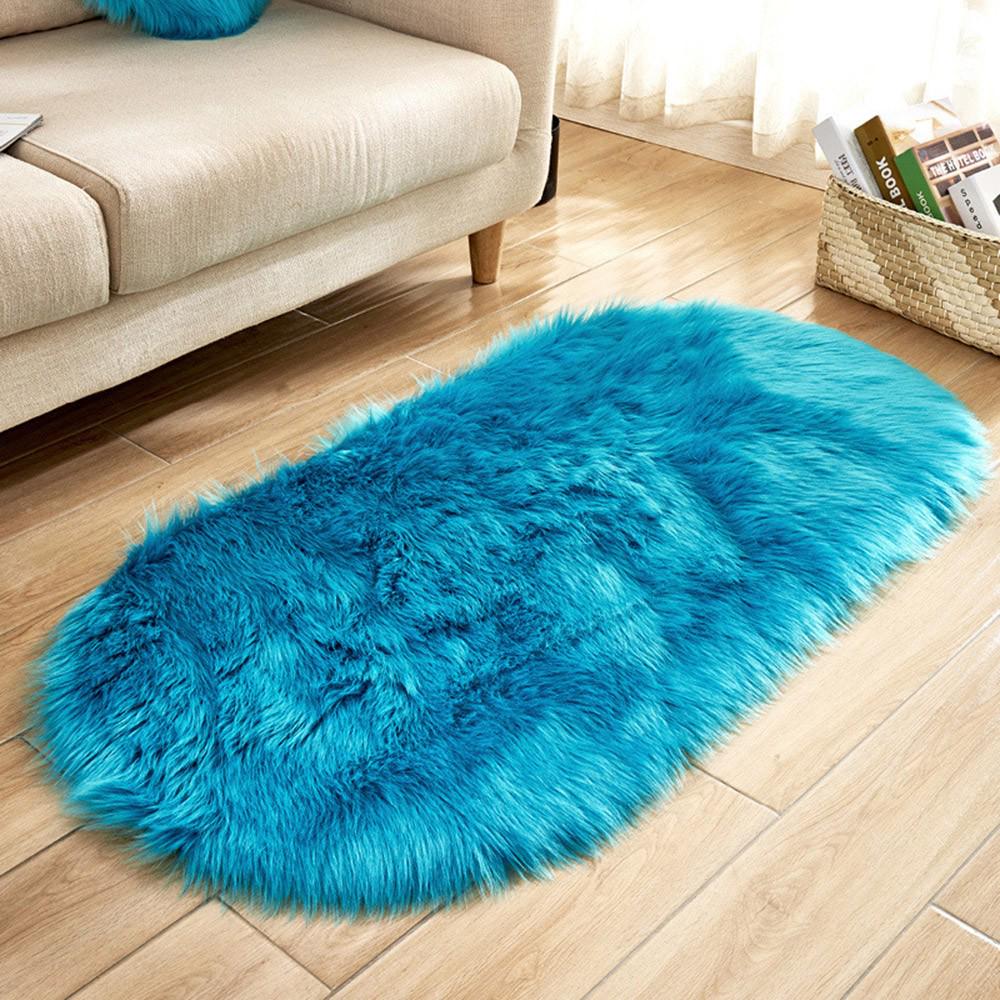 Soft Rug Chair Cover Artificial Sheepskin Wool Warm Hairy Carpet Seat Mats Rug 