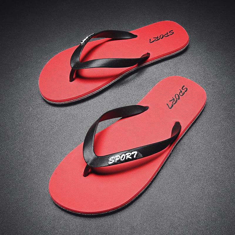Slippers men's summer popular personalized weaving casual outer wear toe non-slip trend beach shoes sandals flip-flops