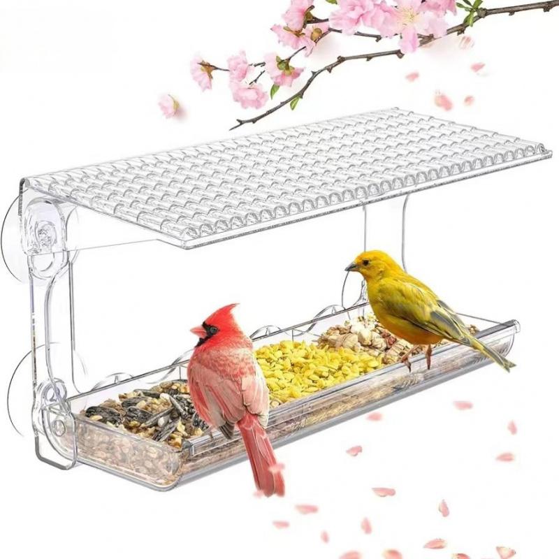 New Outdoor Window Bird Feeder Transparent Window Type Transparent Bird House Installation with Strong Suction Cup