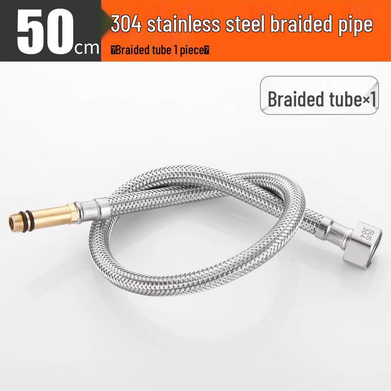 

304 Stainless Steel Braided Faucet Inlet Hose, Sharp Head, Explosion-Proof, for Hot and Cold Water