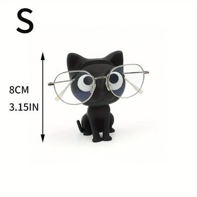 2Pcs Creative Cat-Shaped Eyeglass Holder Stand with Adhesive Base for Home & Office