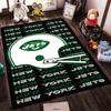 New York Jets Football Helmet Design Rug Non-slip Rug Suitable for Living Room and Bedroom Sofas Sofas