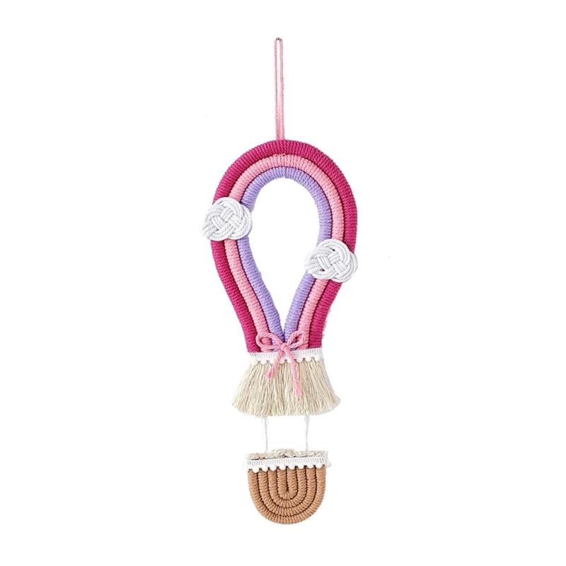 Children Room Hot Air Balloon Wall Decors Pendant Woven Cotton Rope Colorful Hanging Ornament for Nursery Bedroom Decors 1