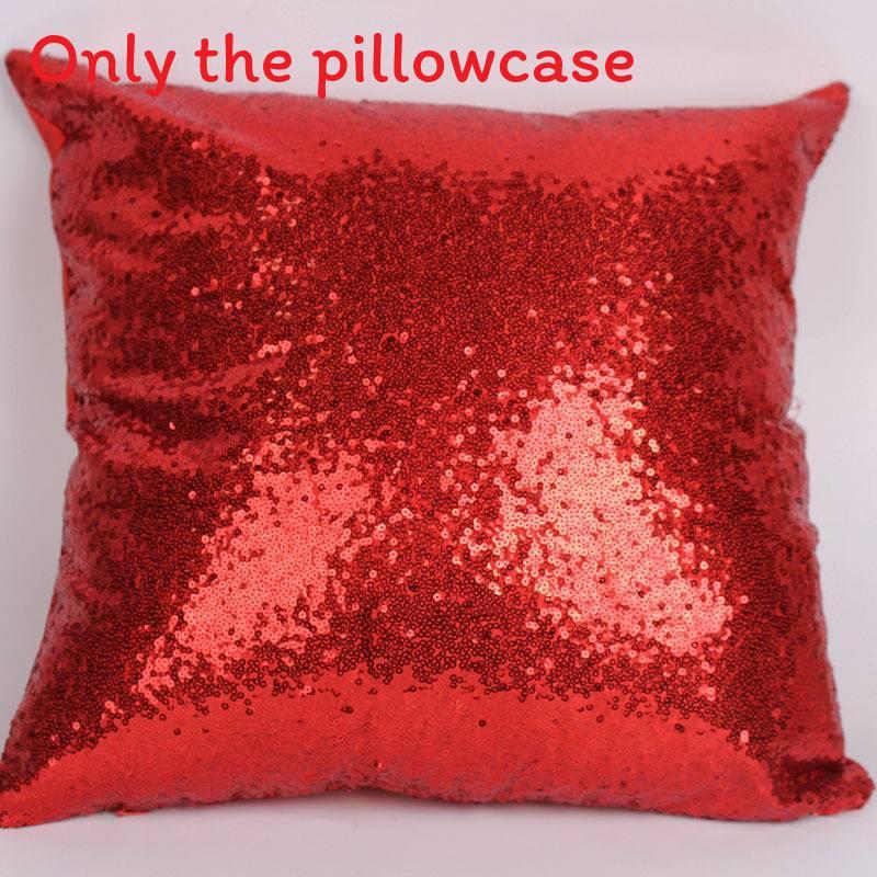 Chameleon Fabric Sequin Pillowcase With Solid Color For Living Room Decor