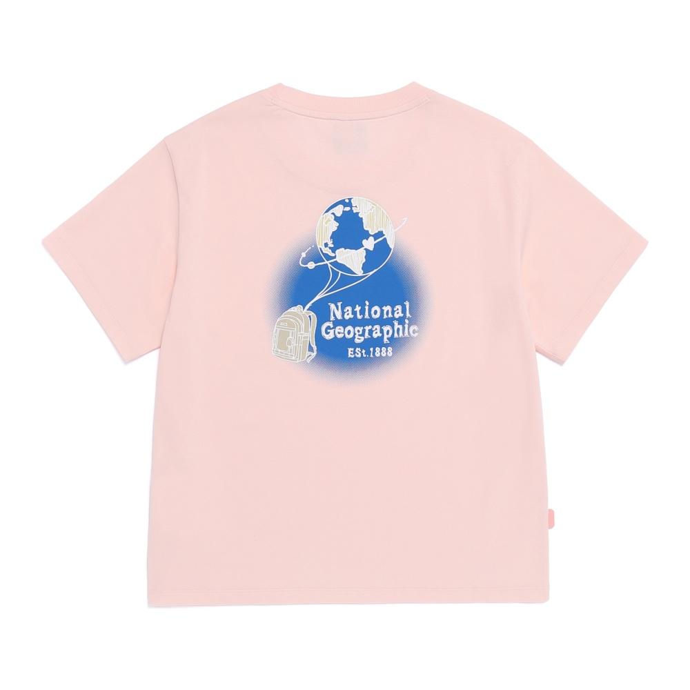 NATIONALGEOGRAPHIC N262Wts970 Women'S Caster Earth Graphic Short Sleeve T-Shirt Ice Pink