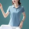 Lapel Short-sleeved T-shirt for Women In Summer New Mother Polo Shirt Large Size Sports Loose Top