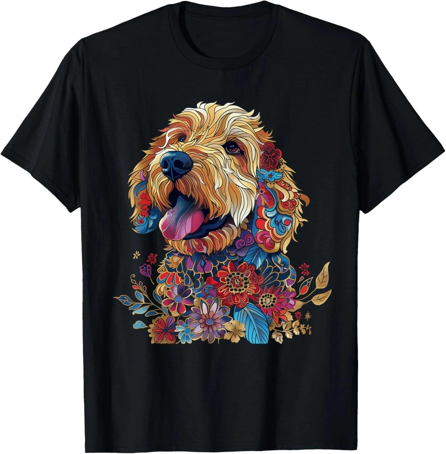 Goldendoodle Dog Lover Vintage Flower Golden Doodle Mom Dad T-Shirt S разноцветный