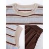 Women's Fashion Striped Sleeveless Top & High-Waist Skirt Set