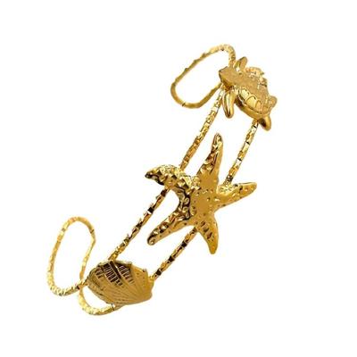 Stainless Steel Sea Star Conch Sun Theme Adjustable Wristband Wrist Jewelry Accessories For Fashion Lovers