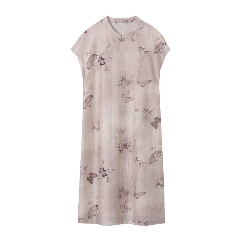 SOFSIL New Chinese Style Printed Mid-Length Dress