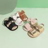 2025 Summer Bow PU Baby Girl Sandals - Korean Style Cute Solid Color Walker Shoes