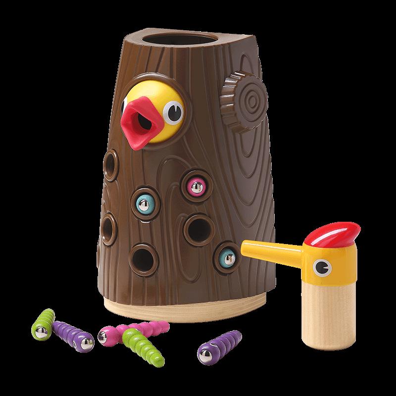 Montessori Wooden Woodpecker Insect Game Educational Toy for Early Childhood Development