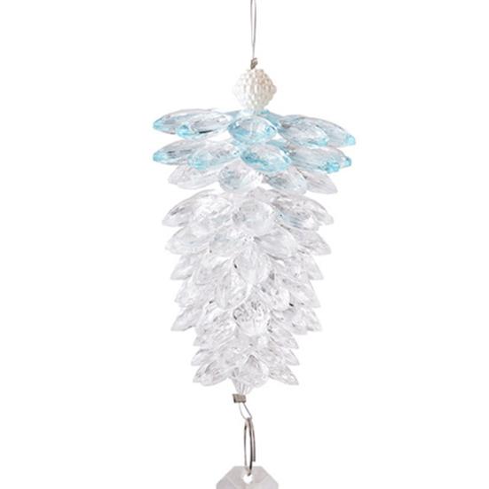 Vánoční ozdoby z umělého křišťálu ve tvaru šišky k zavěšení, čirá akrylová dekorace šišky s kapkou pro výzdobu vánočního stromku a večírku