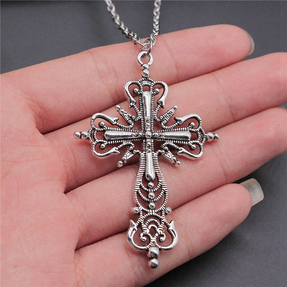 Betendes Kreuz Religiöses Amulett Anhänger Antike Bronze Metall Freund Halskette Neuankunft Geschenk