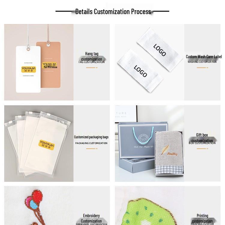 Custom Embroidery Cotton Face Wash Towel for Home Use and Supermarket Promotions