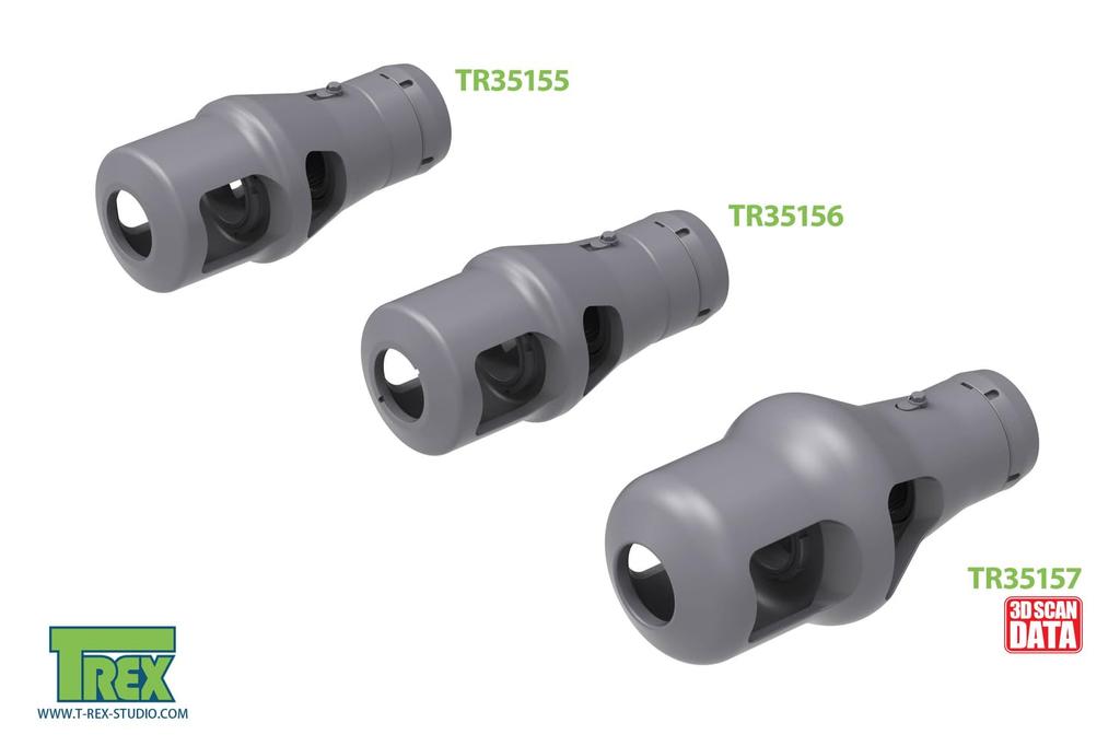 T-rex Studio 1/35 German 8.8cm KwK/PaK Muzzle Brake Late Type 1 (4 Pieces) Plastic Model Parts TR35155