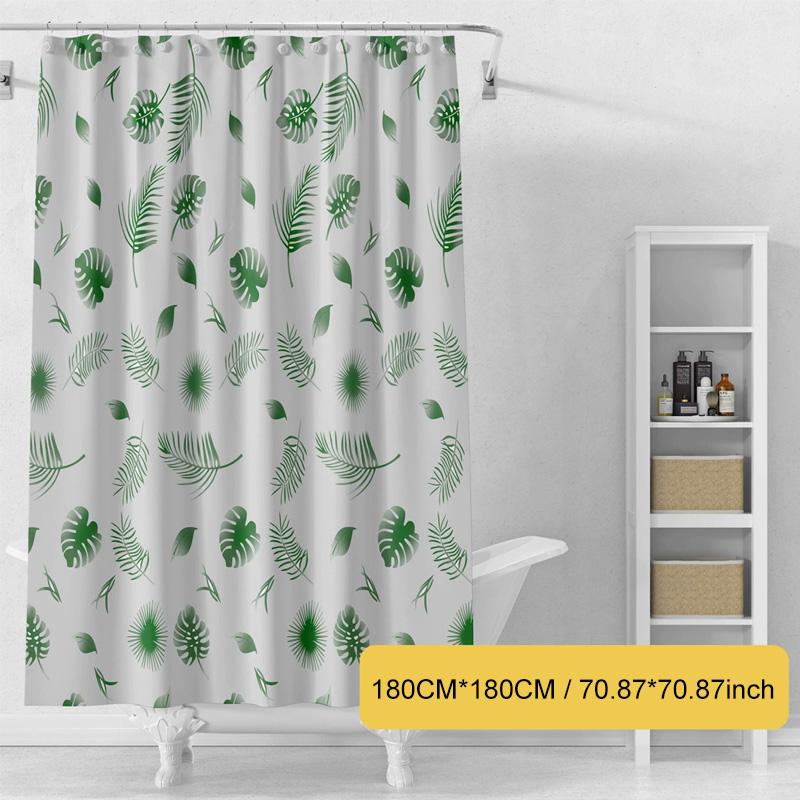 1Pc Shower Curtain Waterproof PEVA DIY With Hooks Thickening Bathroom Decor 180*180CM