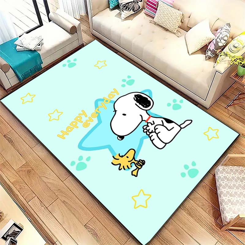 Snoopy Cartoon Print Rug Mat, Decorative Rug for Home, Bedroom, Bedside, Doormat, Bathroom Mat, Gift for Friends and Family.