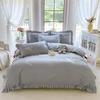 2026 Chinese Cotton Embroidery Lace 4-Piece Bed Skirt Set