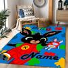 Bunny Friend Personalized Text Floor Mat Perfect for Balcony Hallway Decorate room Living Rooms Anti-slip Rug Anime Office Decor Best for Christmas