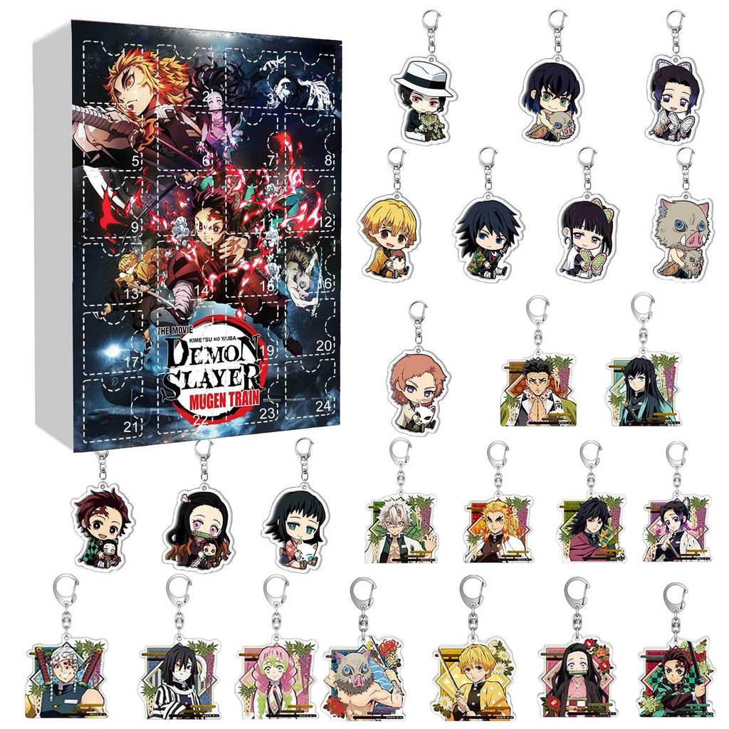 Demon Slayer Christmas Keychain Toy Gift With Acrylic Characters Accessories