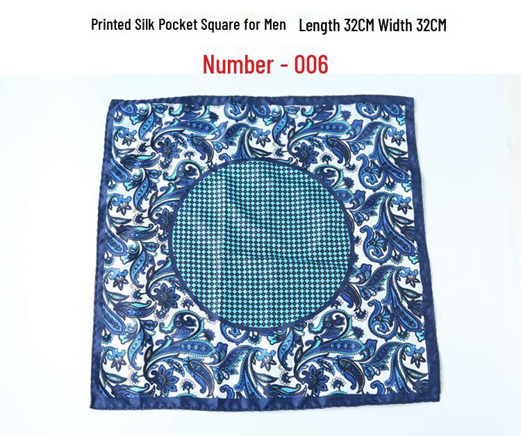 Men's Retro Wedding Pocket Square - Groom & Best Man Viscose Handkerchief Scarf