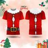 Funny Christmas Santa Claus T-shirt Short Sleeve T-shirt Personality Cosplay Design Xmas Festival Tee Top  Unisex Clothing
