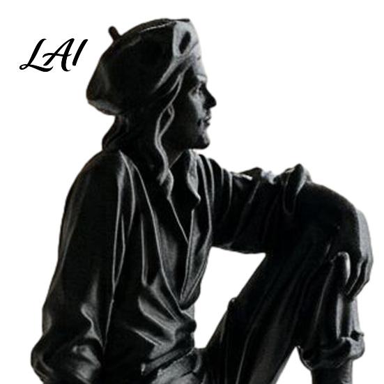 Minimalist Resin Art Crafts 3D Printed Resting Traveler Figurine Edge Sitting Sculpture Decor Stylish Home Office Ornaments Artistic Desktop