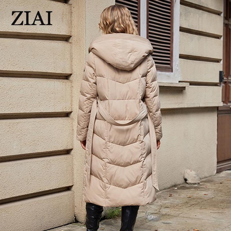 Astrid Winter Women Parka Hooded Belt Thick Warm Cotton Fashion Outerwear Long Down Jacket Quilted Coat Female Clothing ZR-30216
