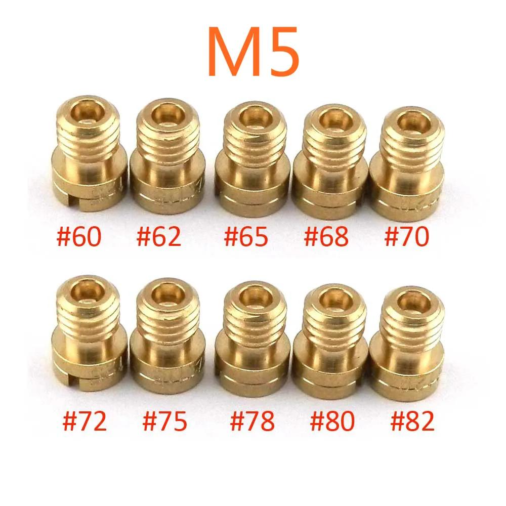 Pack of 10pcs Motorcycle Carburetor Main Jets Slow Pilot Jets M4 M5 6mm Thread for PWK Keihin OKO CVK Carb Set Injector Nozzle