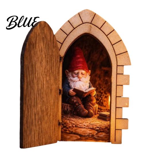 Wooden Fairy Door Ornament Gnome Tabletop Ornament Mini Elf Figurine Whimsical Small Ornaments for Corners Tale Home Garden Decor Magical