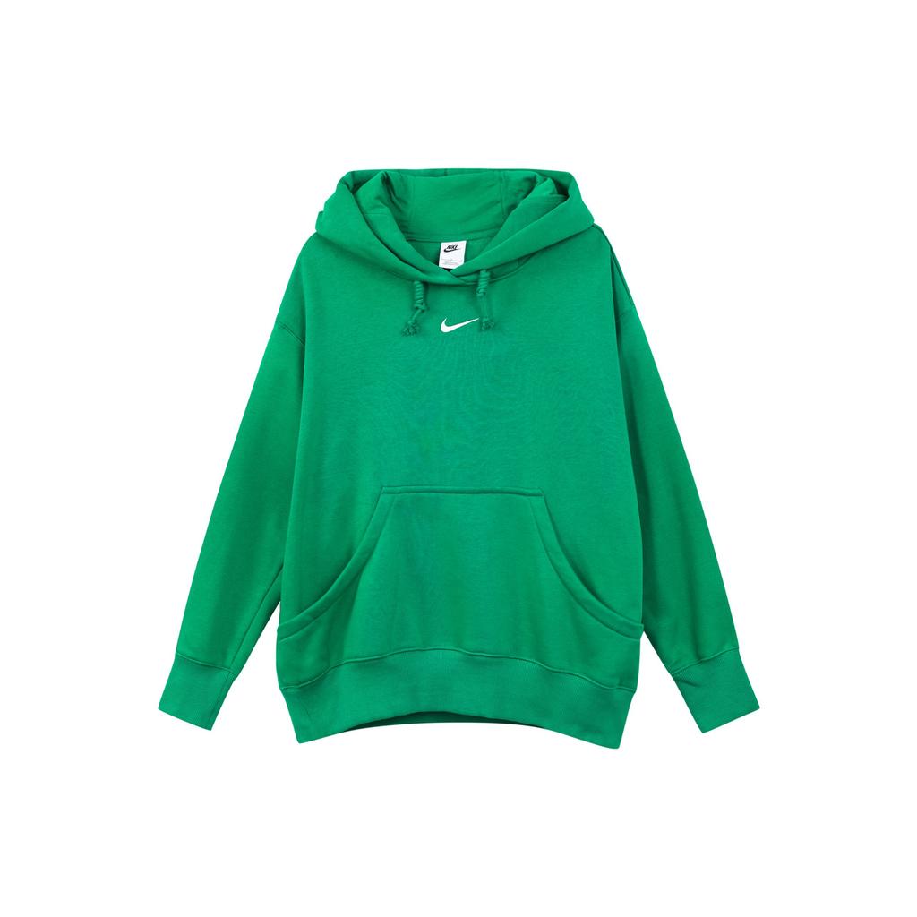 Nike Solid Color Hooded Pullover Long Sleeve Sweatshirt Women Tops Green DQ5861-365